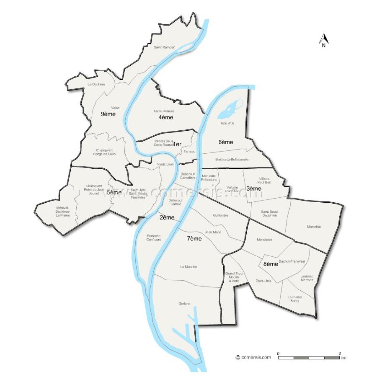 नक्शे के ल्यों arrondissement
