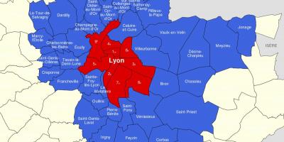 नक्शे के ल्योन क्षेत्र