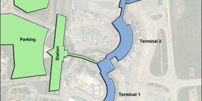 लीयोन का नक्शा हवाई अड्डे के टर्मिनल